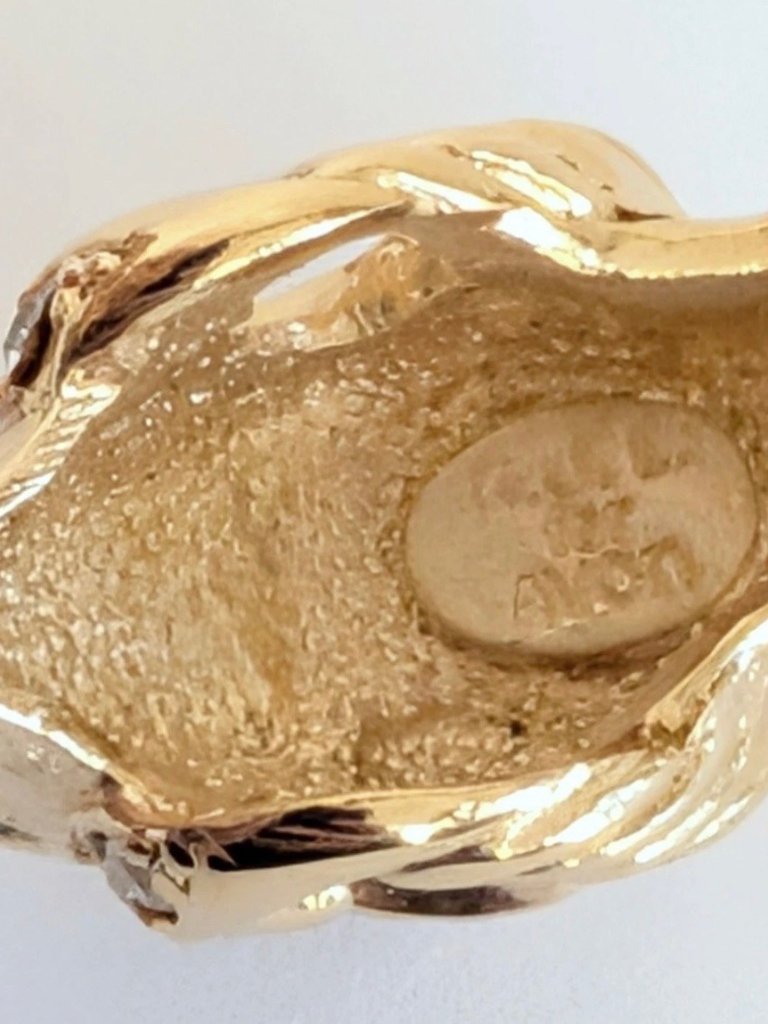 Vtg Kjl Kenneth J Lane For Avon Ram's Head Rhinestone Bracelet Gold Tone — image 3 of 7